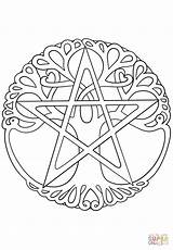 Wiccan Adults Pagan Witch sketch template