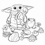 Yoda Coloring Baby Pages Kids Behance sketch template