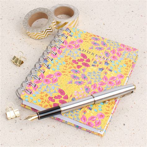 ditsy floral address book  milly green notonthehighstreetcom