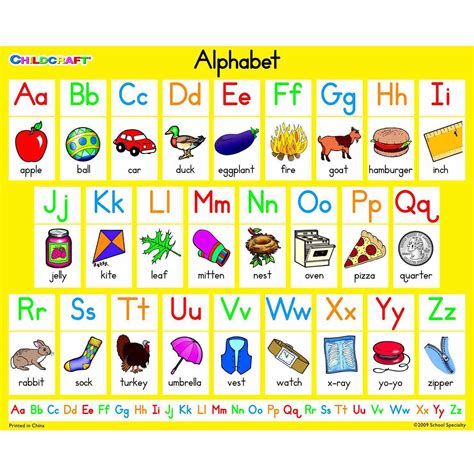 childcraft literacy charts english alphabet    set