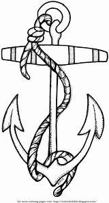 Anchor Rope Coloring sketch template
