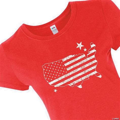 American Flag Patriotic Womens T Shirt Large Oriental Trading