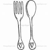 Spoon Fork Drawing Knife Getdrawings Drawings sketch template