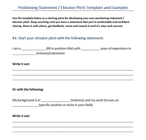 easy step  step elevator pitch template  examples