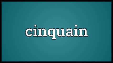 cinquain meaning youtube