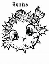 Coloring Fish Puffer Pages Cute Blowfish Porcupine Pufferfish Drawing Little Printable Realistic Color Getcolorings Getdrawings Print sketch template
