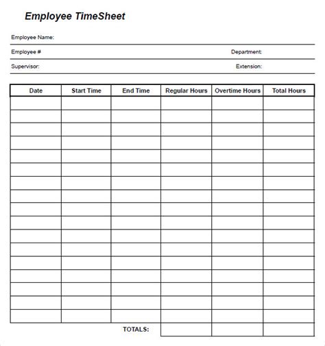 blank timesheet templates  sample  format sample