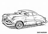 Cars Coloring Disney Hudson Doc Awesome Pages Print Color sketch template