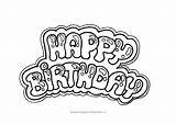 Birthday Happy Drawing Bubble Letter Letters Coloring Drawings Getdrawings Paintingvalley Color sketch template