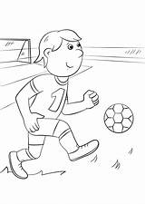 Coloring Soccer Football Cartoon Player Pages Print Printable Cute sketch template