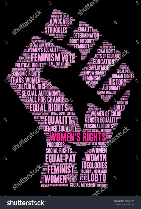 Womens Rights Word Cloud On Black Stock Vector 587186774 Shutterstock