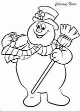 Snowman Coloring Pages Frosty Christmas Printable Kids Cute sketch template