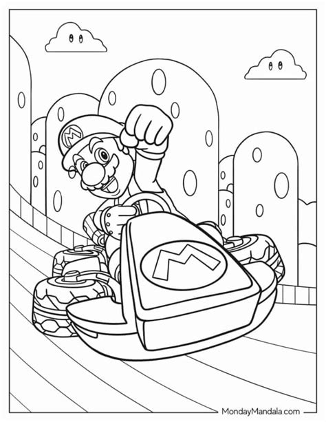 mario kart coloring pages   printables