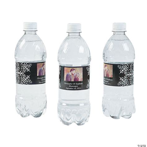 custom photo wedding water bottle labels oriental trading