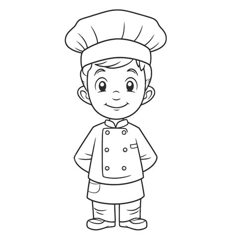 chef coloring pages  children outline sketch drawing vector