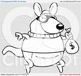 Robbing Kangaroo Bank Outlined Coloring Clipart Vector Cartoon Thoman Cory sketch template