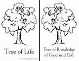 Coloring Pages Eden Garden Tree Life Bible Crafts Creation Kids Printable Craft Preschool Adam Eve Sheets Sunday School Children Lessons sketch template