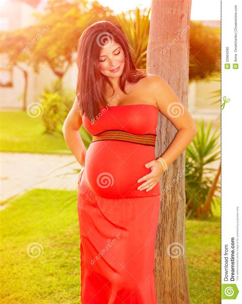 Pregnant Female Outdoors In Summertime Stock Image Image