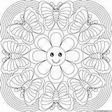 Mandala Mandalas Sheets Butterflies sketch template