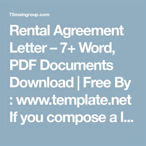 rental agreement letter  word  documents