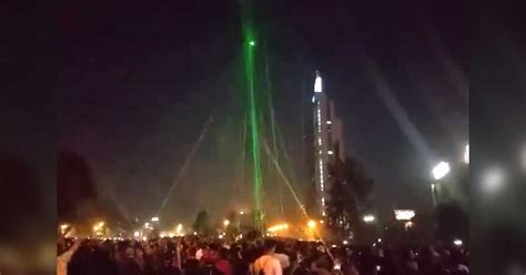 protestors kill  drone  hundreds  laser pointers