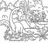 Coloring Brontosaurus Jurassic Pages Dinosaur Prehistoric Jungle Forest Drawing Dinosaurs Good Printable Kids Color Earth Background Tropical Getcolorings Cartoon Terrain sketch template