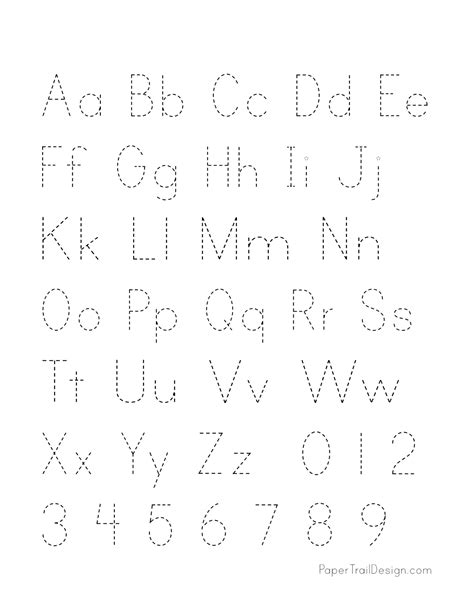 printable alphabet handwriting practice sheets paper trail design