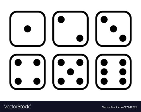 dice black  white flat royalty  vector image