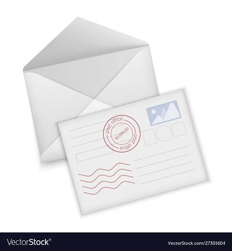 set white realistic envelopes opened royalty  vector