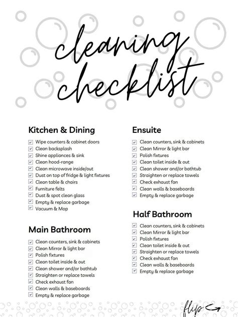editable printable cleaning checklist etsy