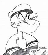 Popeye Sailor Man Coloring Pages Getdrawings Drawing sketch template