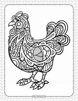 Printable Coloringoo Chickens sketch template