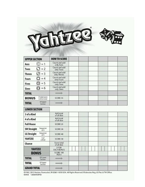 printable yahtzee sheets