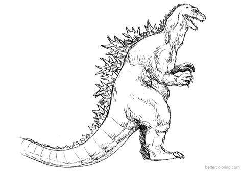 godzilla coloring pages  printable coloring pages