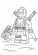 Lego Coloring Deadpool Pages Printable Categories Supercoloring sketch template