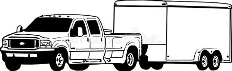 dually pickup truck  enclosed trailer illustration dually ford