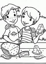 Coloring Eating Watermelon Pages Children Holly Clipart Clip Hobbie Boys Lemonade Popular Library Coloringhome sketch template