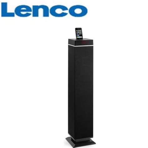 lenco ipt  black ipodphone tower speaker  sound fm radio  rms  woofer ebay