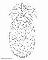 Fruits Vegetables Coloring Pages Pineapple Printable Preschoolers Toddlers Preschool Print sketch template