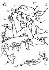 Mermaid Coloring Little Pages Kids Print sketch template