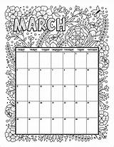 March Coloring Pages Calendar Printable sketch template