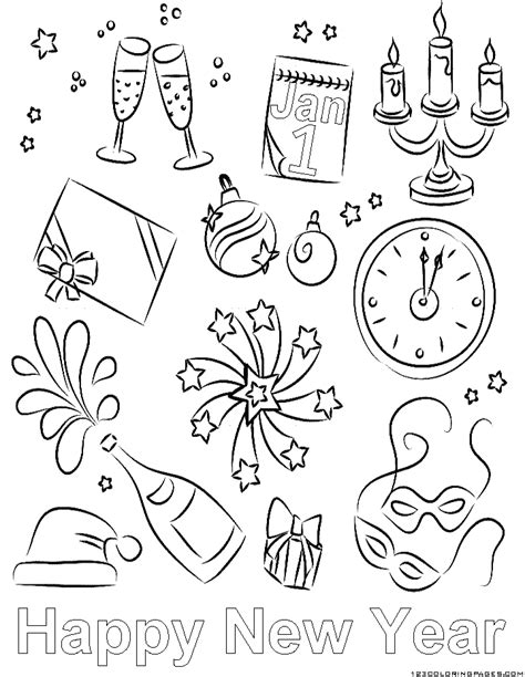 year coloring pages