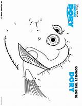 Dory Finding Printable Pages Coloring Connect Dots Birthdayprintable sketch template