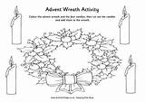Advent Wreath Printable Activity Coloring Christmas Printables Kids Pages Worksheets Crafts Print Colouring School Sunday Color Activities Candles Cut Colour sketch template