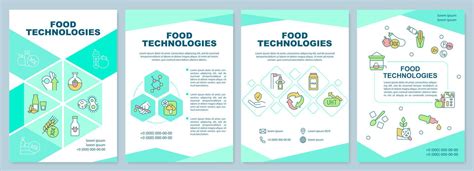 food technologies brochure template processing techniques leaflet design  linear icons