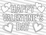 Coloring Valentine Printable Pages Valentines Happy Heart Paper sketch template