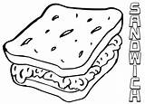 Sandwich Coloring Pages sketch template
