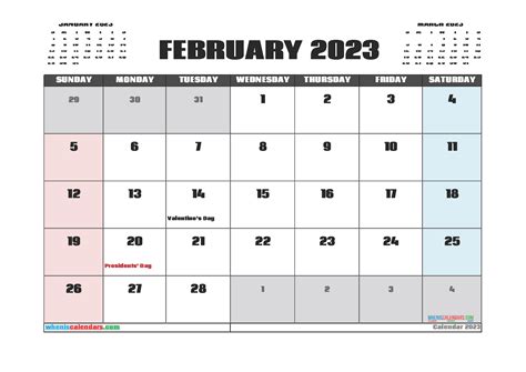 february  calendar printable february  calendar