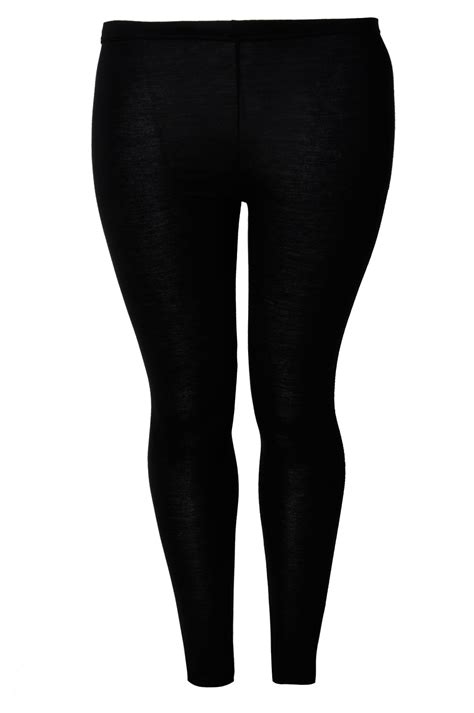 black viscose elastane full length leggings plus size 16 to 32