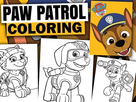 patrol printable coloring coloring book coloring pages etsy espana